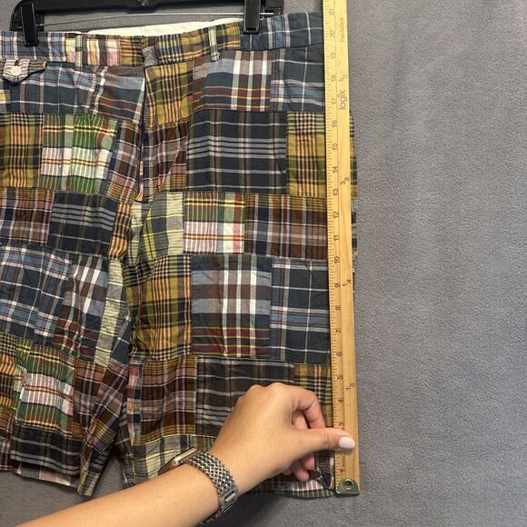 VTG Polo Ralph Lauren Sportswear Patchwork Madras Plaid Shorts Mens Size 36 Y2K - Picture 10 of 10